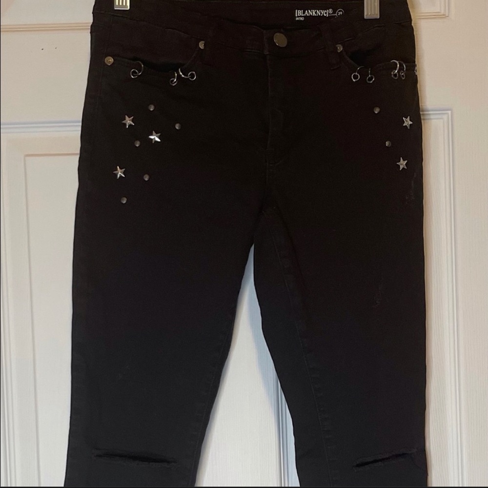 Black studded skinny jeans